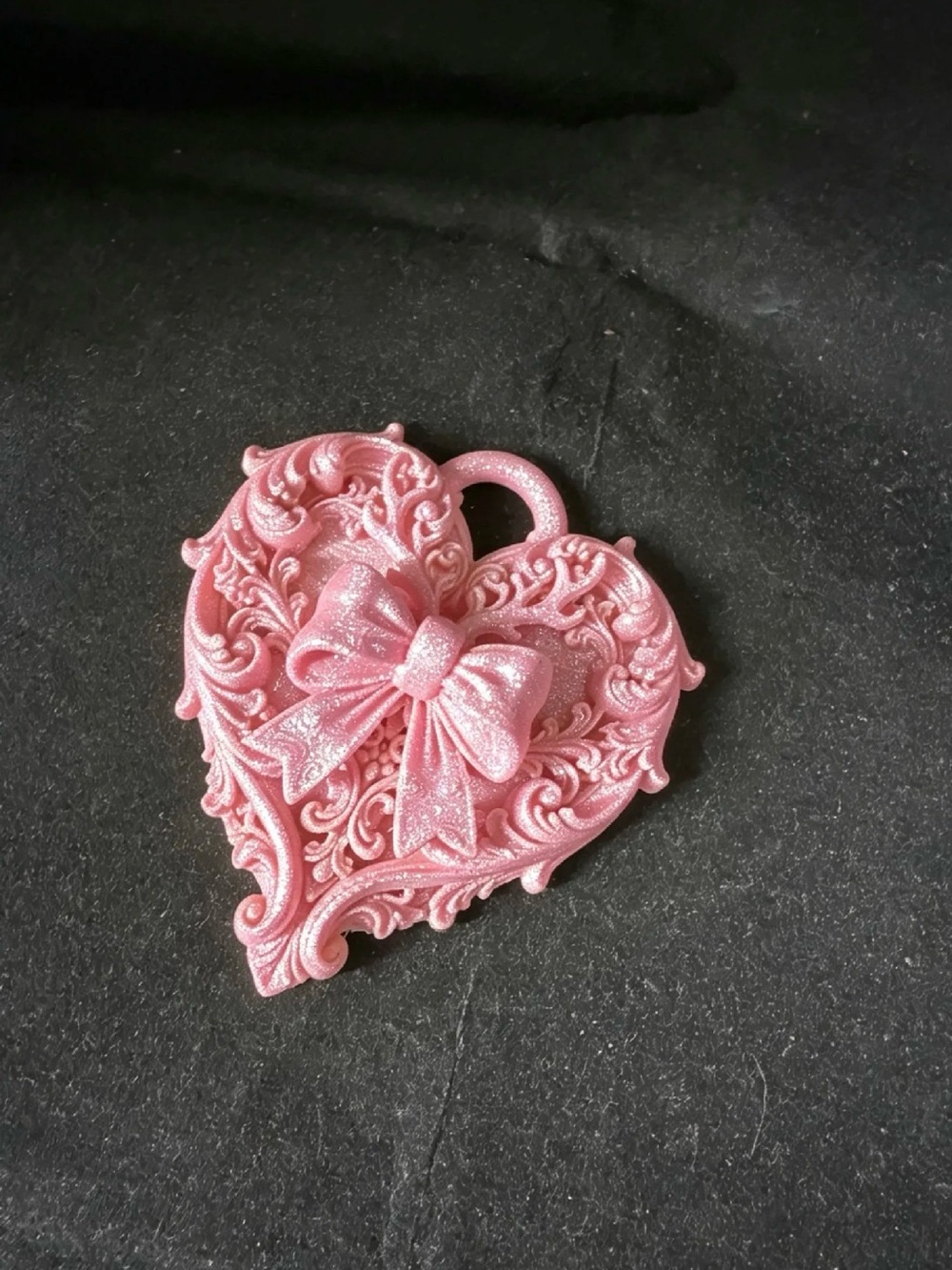 Pink Heart Bow Key & Card Holder Charm